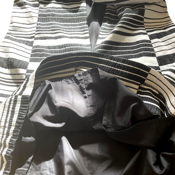 HUTCH Anthropologie "Britton" Size XL Black White Stripe Textured Back Zip Dress - Picture 7 of 10